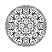 dekorativ mandala och mönster för mehndi, bröllop, tatuering, islam, indian, arabiska. översikt mandalas färg bok sida. vektor