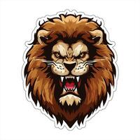 Löwe Gesicht und Kopf Vektor Kunst Aufkleber und Logo Vorlage