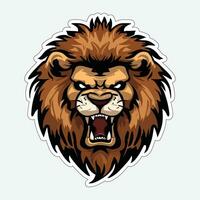 lejon ansikte och huvud vektor konst klistermärke och logotyp mall
