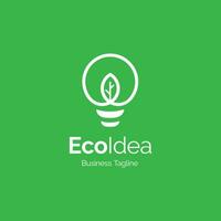 ekologi Glödlampa lampa blad logotyp miljövänlig logotyp design mall vektor och fullt redigerbar