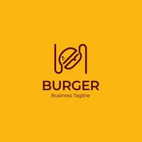 n brev burger affär logotyp design mall vektor