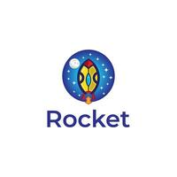 bunt Rakete Logo Design Vorlage Vektor, und völlig editierbar vektor