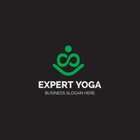 yoga studio logotyp. wellness hälsa spa linje ikon. meditation symbol logotyp design mall vektor, och fullt redigerbar vektor