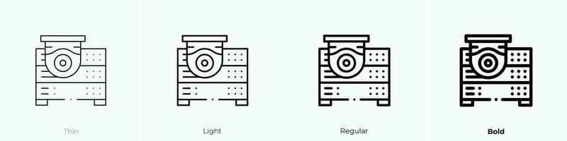 Video Aufzeichnung Symbol. dünn, Licht, regulär und Fett gedruckt Stil Design isoliert auf Weiß Hintergrund vektor