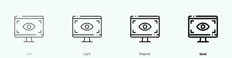 Aussicht Symbol. dünn, Licht, regulär und Fett gedruckt Stil Design isoliert auf Weiß Hintergrund vektor