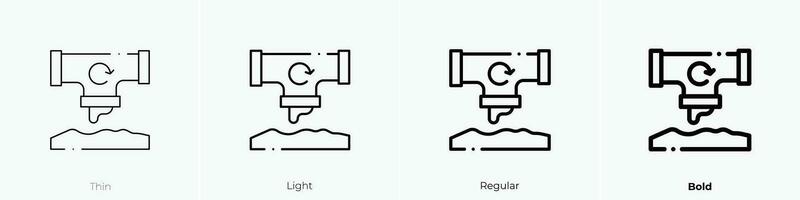 Abfall Symbol. dünn, Licht, regulär und Fett gedruckt Stil Design isoliert auf Weiß Hintergrund vektor