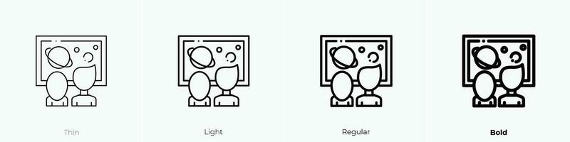 Aufpassen Symbol. dünn, Licht, regulär und Fett gedruckt Stil Design isoliert auf Weiß Hintergrund vektor