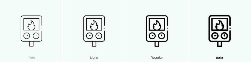 Wasser Heizung Symbol. dünn, Licht, regulär und Fett gedruckt Stil Design isoliert auf Weiß Hintergrund vektor