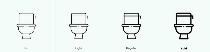 Toilette Symbol. dünn, Licht, regulär und Fett gedruckt Stil Design isoliert auf Weiß Hintergrund vektor