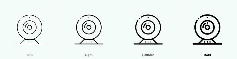 webbkamera ikon. tunn, ljus, regelbunden och djärv stil design isolerat på vit bakgrund vektor