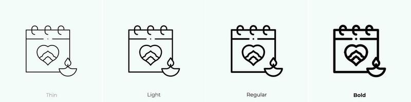 Hochzeit Symbol. dünn, Licht, regulär und Fett gedruckt Stil Design isoliert auf Weiß Hintergrund vektor