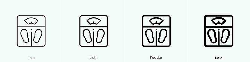 Wiegen Symbol. dünn, Licht, regulär und Fett gedruckt Stil Design isoliert auf Weiß Hintergrund vektor