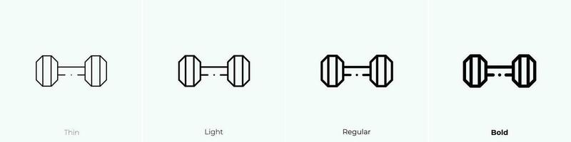 Gewichtheben Symbol. dünn, Licht, regulär und Fett gedruckt Stil Design isoliert auf Weiß Hintergrund vektor