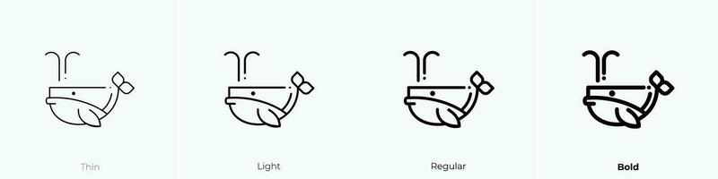 Wal Symbol. dünn, Licht, regulär und Fett gedruckt Stil Design isoliert auf Weiß Hintergrund vektor