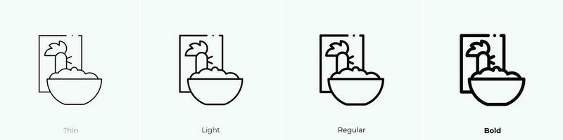 Weizen Flocken Symbol. dünn, Licht, regulär und Fett gedruckt Stil Design isoliert auf Weiß Hintergrund vektor