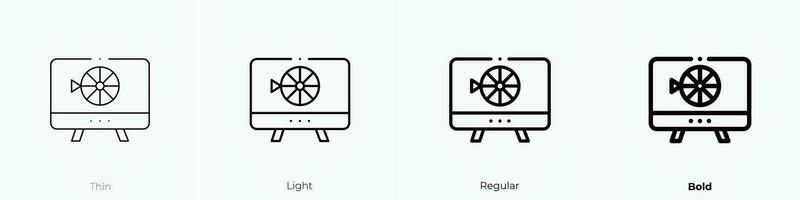 Rad von Vermögen Symbol. dünn, Licht, regulär und Fett gedruckt Stil Design isoliert auf Weiß Hintergrund vektor