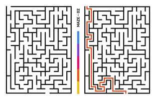 abstrakt Matze Puzzle Labyrinth mit Eintrag und Ausfahrt. Matze zum Aktivität Buch. Probleme lösen Rätsel Spiele zum Arbeitsmappe. Vektor Illustration - - eps 10