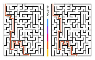 abstrakt labyrint pussel labyrint med inträde och utgång. labyrint för aktivitet bok. problemlösning pussel spel för arbetsbok. vektor illustration - eps 10
