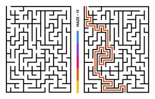 abstrakt Matze Puzzle Labyrinth mit Eintrag und Ausfahrt. Matze zum Aktivität Buch. Probleme lösen Rätsel Spiele zum Arbeitsmappe. Vektor Illustration - - eps 10