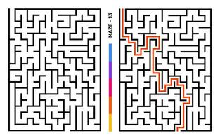 abstrakt Matze Puzzle Labyrinth mit Eintrag und Ausfahrt. Matze zum Aktivität Buch. Probleme lösen Rätsel Spiele zum Arbeitsmappe. Vektor Illustration - - eps 10