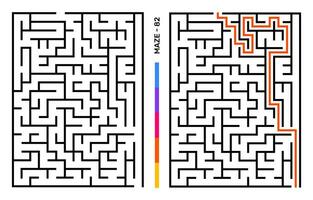 abstrakt Matze Puzzle Labyrinth mit Eintrag und Ausfahrt. Matze zum Aktivität Buch. Probleme lösen Rätsel Spiele zum Arbeitsmappe. Vektor Illustration - - eps 10