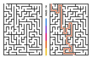 abstrakt Matze Puzzle Labyrinth mit Eintrag und Ausfahrt. Matze zum Aktivität Buch. Probleme lösen Rätsel Spiele zum Arbeitsmappe. Vektor Illustration - - eps 10