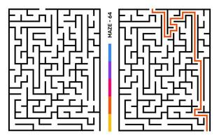 abstrakt Matze Puzzle Labyrinth mit Eintrag und Ausfahrt. Matze zum Aktivität Buch. Probleme lösen Rätsel Spiele zum Arbeitsmappe. Vektor Illustration - - eps 10