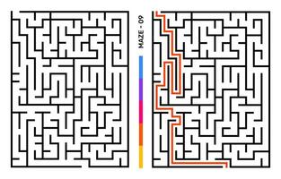 abstrakt Matze Puzzle Labyrinth mit Eintrag und Ausfahrt. Matze zum Aktivität Buch. Probleme lösen Rätsel Spiele zum Arbeitsmappe. Vektor Illustration - - eps 10