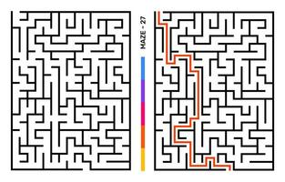 abstrakt Matze Puzzle Labyrinth mit Eintrag und Ausfahrt. Matze zum Aktivität Buch. Probleme lösen Rätsel Spiele zum Arbeitsmappe. Vektor Illustration - - eps 10