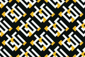 sömlös abstrakt geometrisk mönster med svart, gul och vit Färg. vektor illustration.