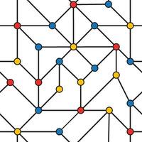 färgrik prickar nätverk anslutningar upprepa mönster vektor