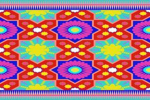 abstrakt ethnisch aztekisch geometrisch Muster Design zum hintergrund.ethnisch Ikat geometrisch Muster zum beschwingt Farbe.bunt geometrisch Stickerei zum Textilien, Stoff, Kleidung, Hintergrund, Batik, Strickwaren vektor