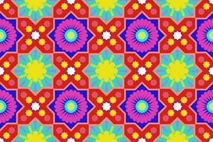 aztec geometrisk mönster för vibrerande färg.damask stil mönster för textil- och dekoration.etnisk abstrakt ikat.sömlös mönster i tribal.native aztec boho vektor design.