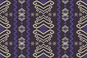 ethnisch abstrakt Ikat nahtlos Muster im Stammesstoff indisch und Maxikaner Stil. Design zum Hintergrund, Hintergrund, Illustration, Stoff, Kleidung, Teppich, Textil, Batik, Stickerei. vektor