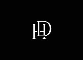 alfabet brev initialer monogram logotyp hd. kreativ brev hd logotyp design vektor. hd brev logotyp. hd logotyp med de brev h och d. första hd logotyp begrepp, abstrakt hd ikon vektor