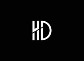alfabet brev initialer monogram logotyp hd. kreativ brev hd logotyp design vektor. hd brev logotyp. hd logotyp med de brev h och d. första hd logotyp begrepp, abstrakt hd ikon vektor
