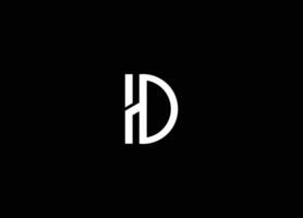 Alphabet Briefe Initialen Monogramm Logo hd. kreativ Brief hd Logo Design Vektor. hd Brief Logo. hd Logo mit das Briefe h und d. Initiale hd Logo Konzept, abstrakt hd Symbol vektor