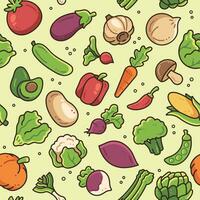 Gemüse frisch und gesund nahtlos Gemüse Muster Vektor Illustration