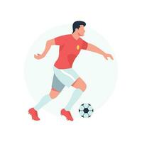 Fußball Sport Spieler Vektor Illustration Fußball Spieler Dribbling das Ball