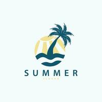 einfach minimalistisch Inspiration Logo Design Sommer- Strand Ozean Symbol Vorlage vektor
