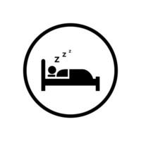 Schlaf Symbol Vektor im Kreis Linie. Schlafen Bett Zeichen Symbol