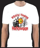 hexenhaft Denken glücklich Halloween t Hemd Design vektor