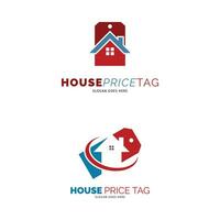 uppsättning av hus pris märka ikon vektor logotyp mall illustration design