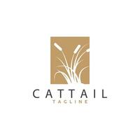 cattail logotyp design vektor enkel illustration symbol mall