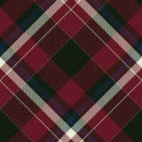 tartan schottland nahtloser karierter mustervektor. Retro-Hintergrundstoff. Vintage Check Farbe quadratische geometrische Textur. vektor