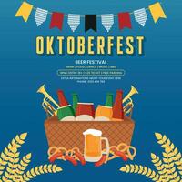 Oktoberfest Bier Festival Poster oder Flyer Vorlage Vektor Illustration