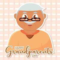 söt morfar karaktär Lycklig farföräldrar dag vektor