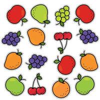 nahtlos Muster Hintergrund mit einstellen von Obst Symbole Vektor