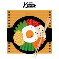 isolerat söder koreanska traditionell mat vektor
