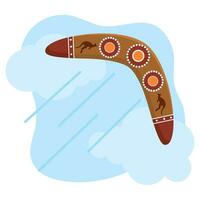 isoliert Boomerang Symbol mit Silhouetten von Känguru Vektor
